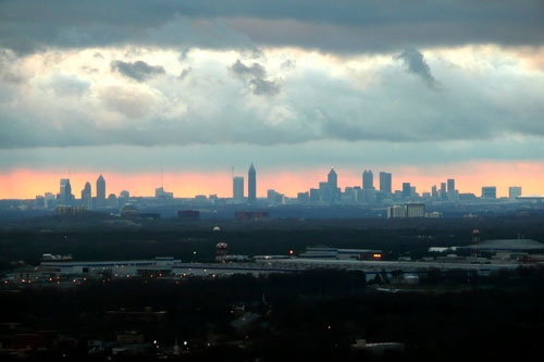 View from Kennesaw Mountain as a storm approaches Atlanta.